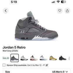 Jordan 5 Wolf Grey