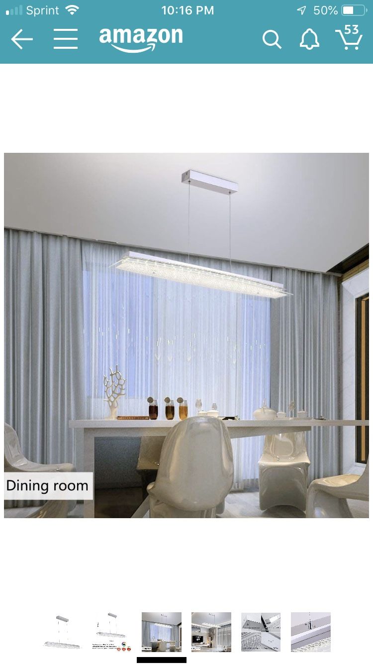 AUDIAN Crystal Pendant Light Pendant Lamp Modern Chandelier Lighting Fixture Contemporary Dimmable LED Pendant Lighting Dining Room Lighting Fixtures