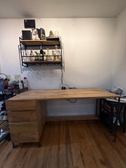 West Elm Industrial Wood Desk with Drawers
