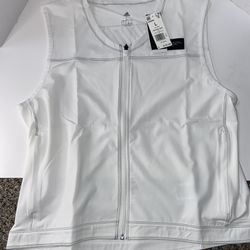 NWT Adidas FB Hype Vest GN4646 Training white Logo Full Zip NEW Men’s size L