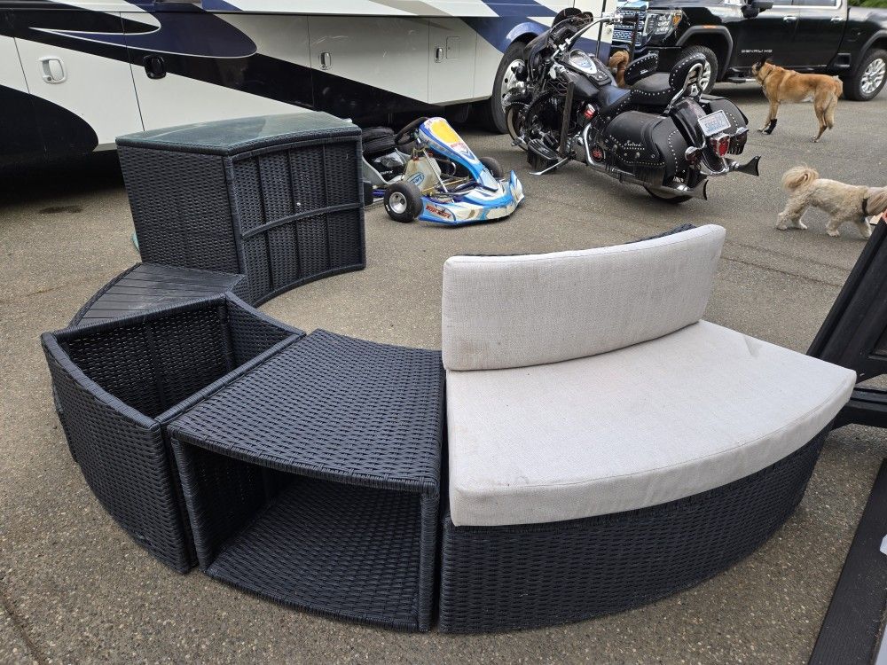 Plasticized Rattan Hot Tub Furniture