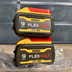 (2) DeWalt FLEXVOLT 9.0 Ah Batteries 