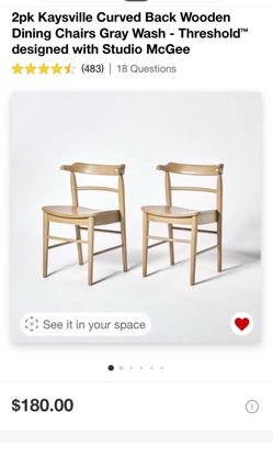 2 studio mcgee kaysville curved back chairs