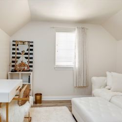 White Tufted Couch & Ottoman