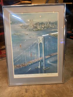 NEW YORK CITY MARATHON QUEENS NUMBERED FRAMED PRINT, 245/950, CAROLYN ANDERSON