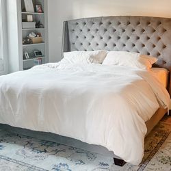 King Sized Tufted Bed Frame  W/ Mattress