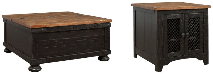 Valebeck Black/Brown Coffee Table and End Table