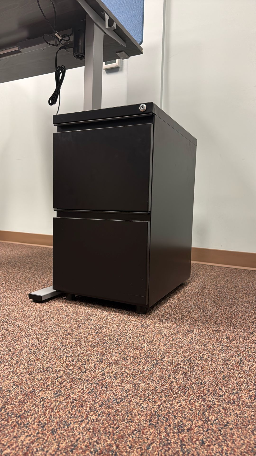 Metal Two Drawer Locking Vertical File Cabinet