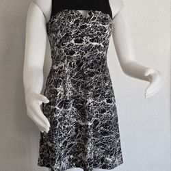 Black & White Marble Print Fit & Flare Dress - NWT