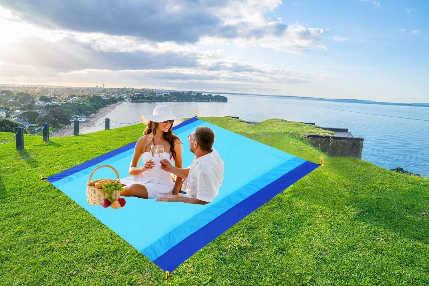 Beach Blanket, Outdoor Beach Mat Lightweight Picnic Blanket 78" x 81"/120"x108" Overside Water Proof and Quick Drying Beach Mat for Travel