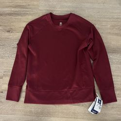 Gaiam Hudson Rib Mix Crew Cabernet Women’s Size XS Pullover Sweatshirt  