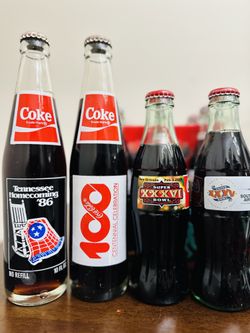 Vintage 1984 Coca Cola Commemorative Bottles Set of 4