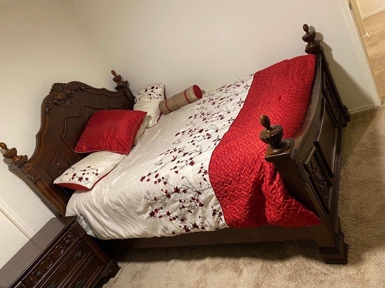 Cherry Wood queen Bedset $1000 & whitewash Wood King Bedset $1,000 Obo