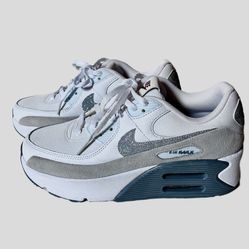 Nike Air Max 90 LV8 Platform - White/Navy/Glitter - Women’s Size 8