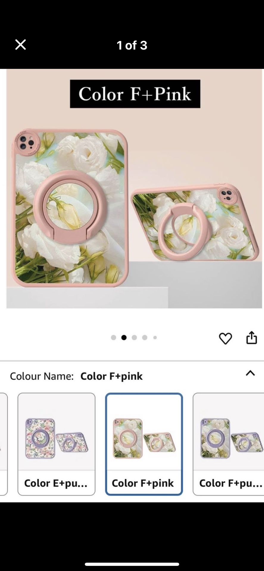 360 Rotatable iPad Pro 11 inch case Rotatine Stand Color F pink