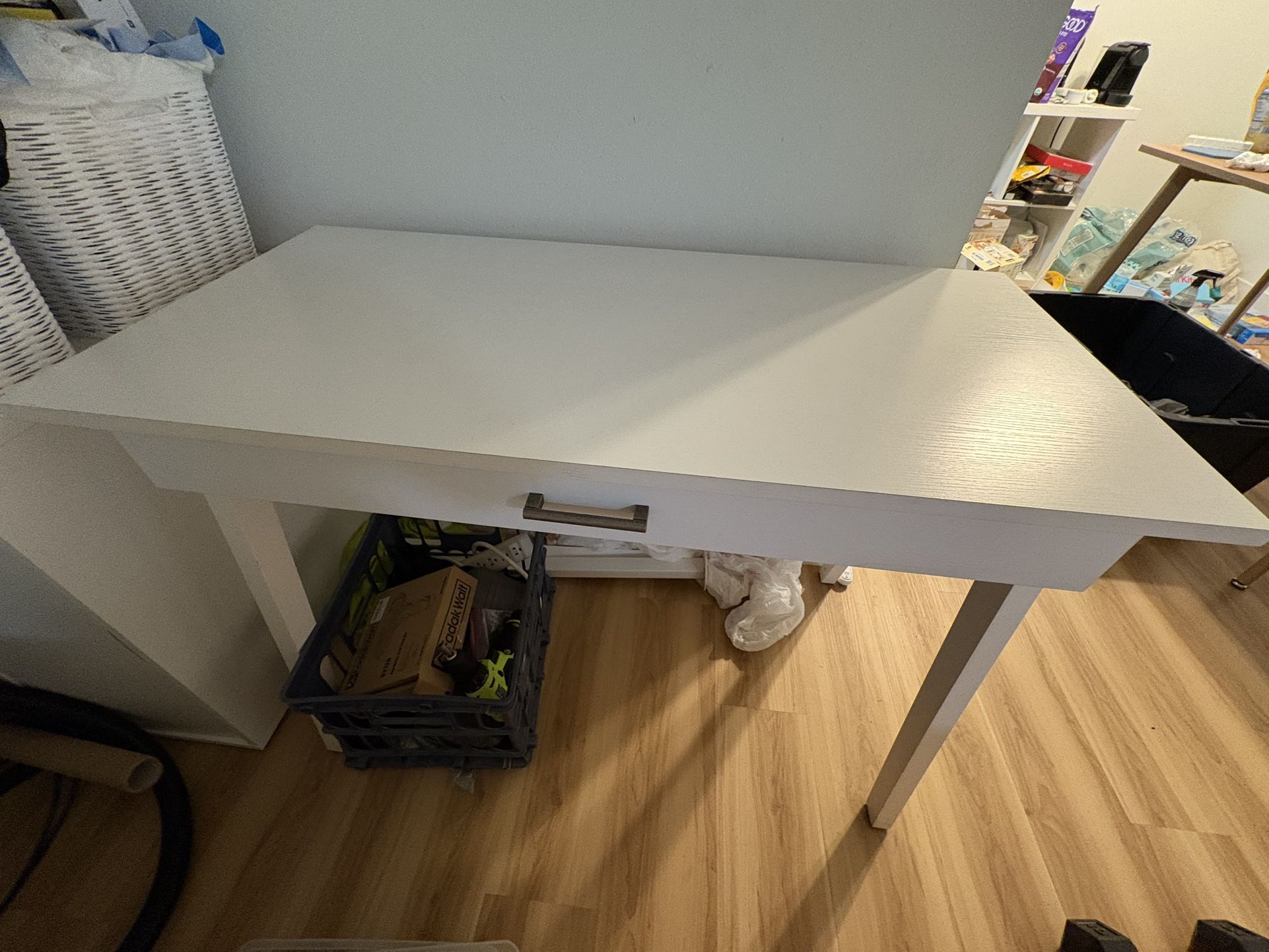 White Desk With Drawer