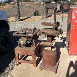 Table Saw And Drill Press Vintage 