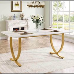 Brand new: Tribesigns Rectangular Dining Table for 4 Faux Marble Table Top