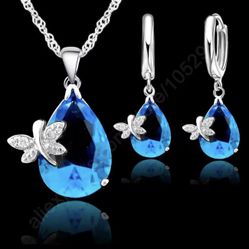 Conjunto de joyas para mujer Mariposa collar y pendientes plata 925