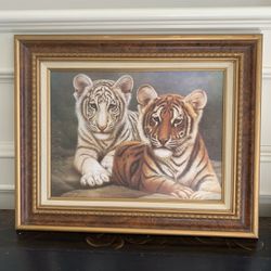 Gorgeous Expensive Painting Burl-wood Frame 