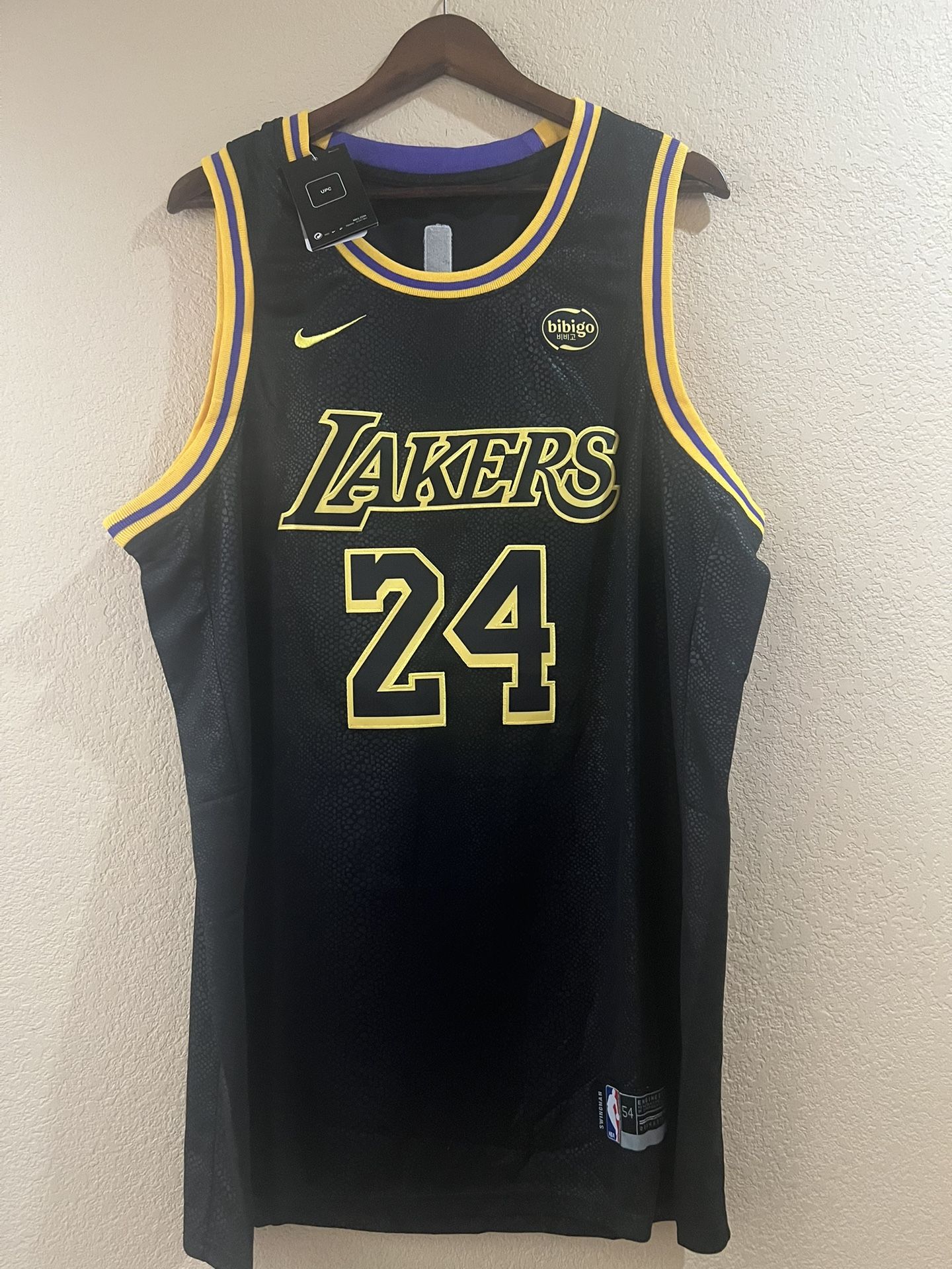 Kobe Bryant #24 Lakers Black Mambo New Jersey Size 50