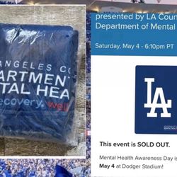 LA Dodgers Mental Heath Awareness Blanket 5/4 New in Bag Stadium sga ohtani