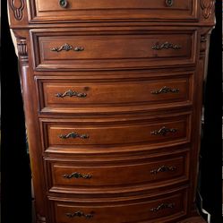 Wood Dresser, Lamp And Night Stand