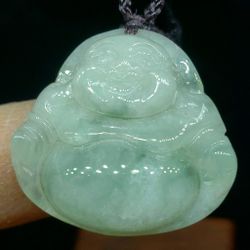 Jadeite jade Pendant Lucky Happy Buddha. 
