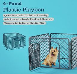 4-Panel Portable Playpen For Pets With Original Box