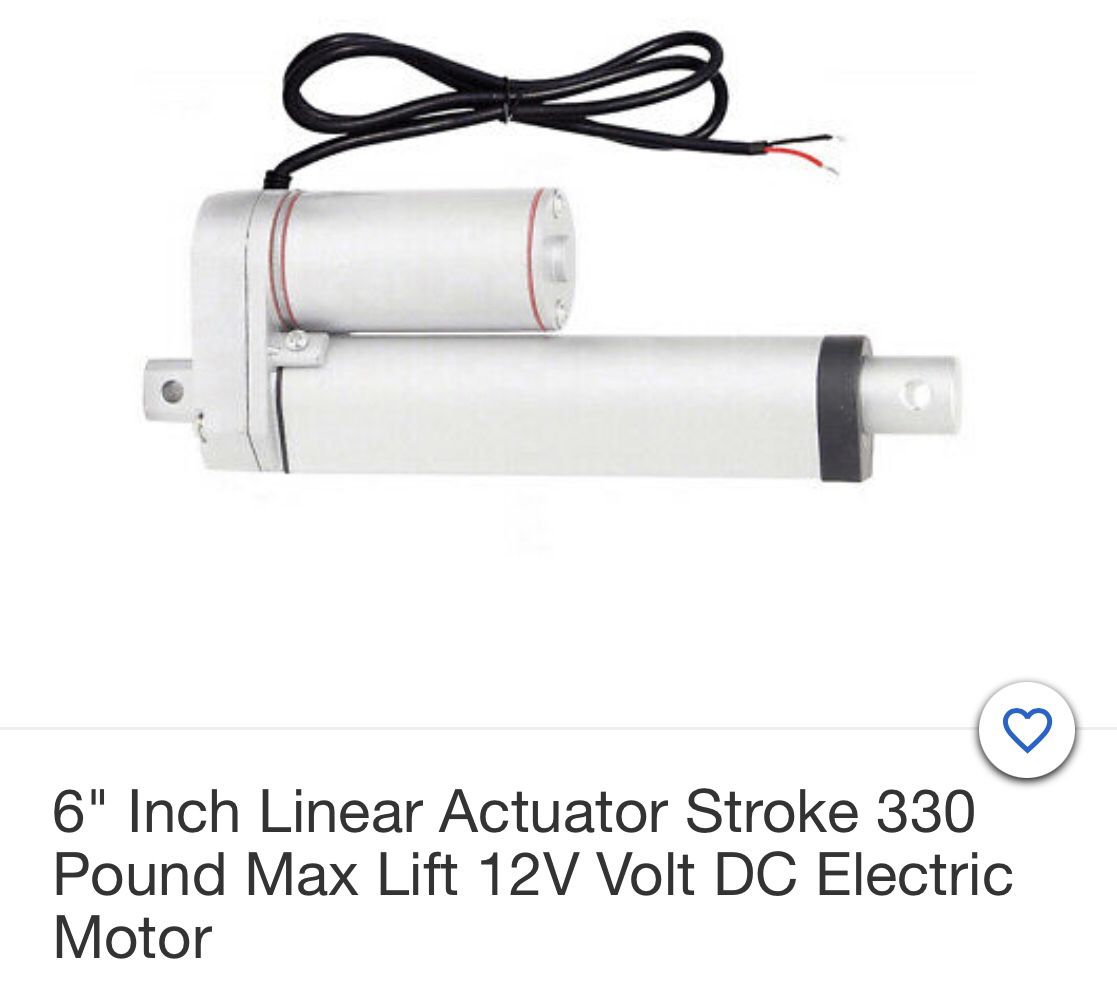 6" Inch Linear Actuator Stroke 330 Pound Max Lift 12V Volt DC Electric Motor