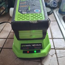 Green works charger & battery 40v $50 Firm 