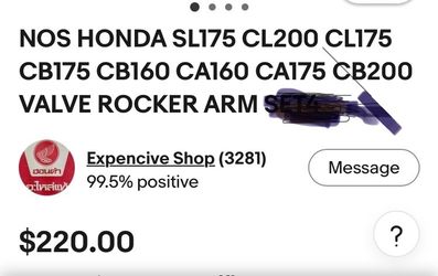 NOS Honda Valve Rocker Arm Set