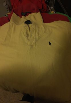 Ralph Lauren polo shirts and a jacket