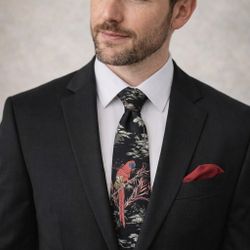 Vintage BRITTANIA Macaw Parrot Exotic Bird Necktie Gorgoeus Tie