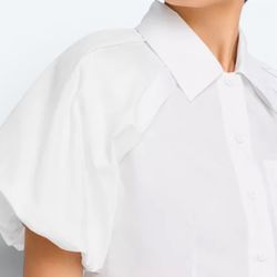 Steve Madden White Reece Crop Blouse, Size XS, MSRP $64