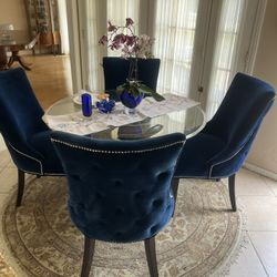Brand new Z gallery set of 4 pieces blue color dining chairs for $500 