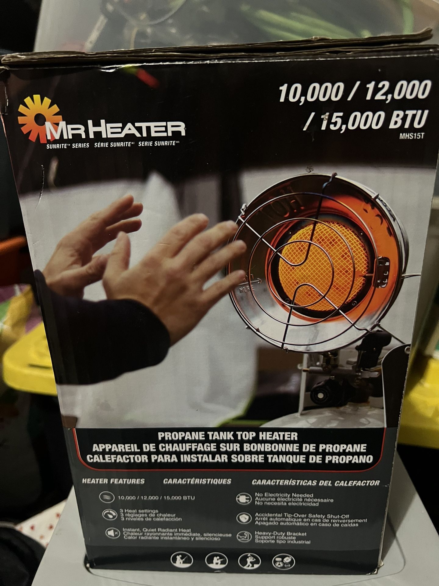 Calentador De Tanque Superior Propano Gas Radiante 15000 BTU Para Patio Exterior