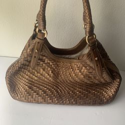 Cole Hahn Dark Gold Large Leather Hobo 