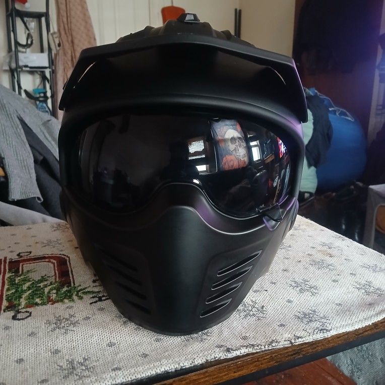 Black Full/Half Motorcycle Helmet