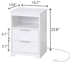 New White Dresser With Electric Outlet