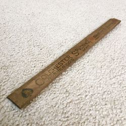 Vintage Wood Ruler COLCHESTER SPADING BOOT Advertising 15" - New Bremen NY - RARE!!