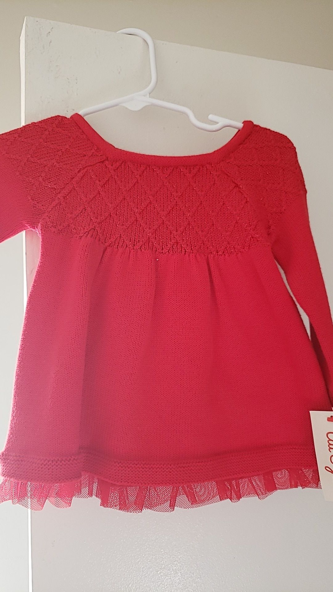 Baby girl red sweater dress