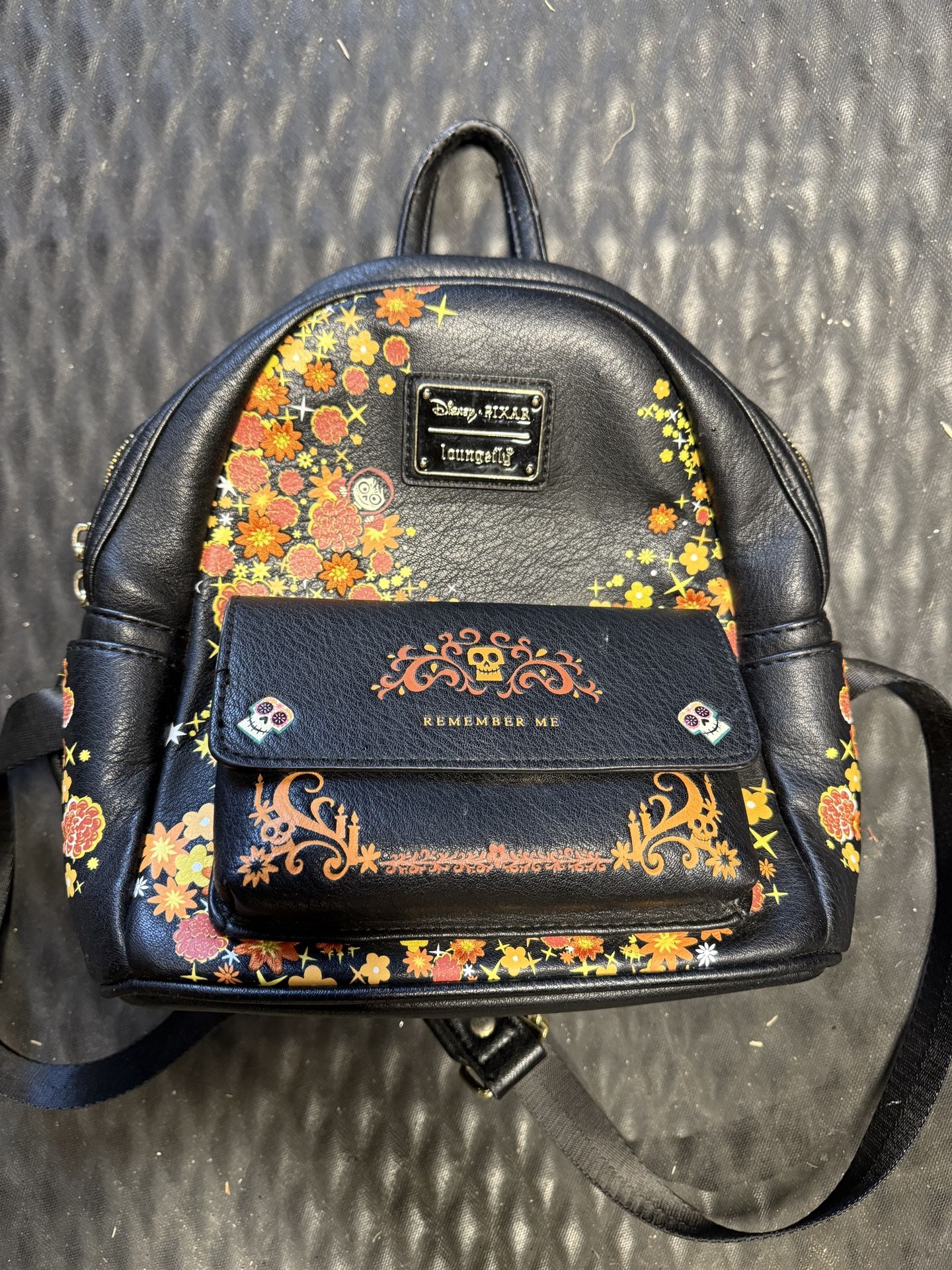 Loungefly Disney Pixar Coco Remember Me Black Mini Backpack