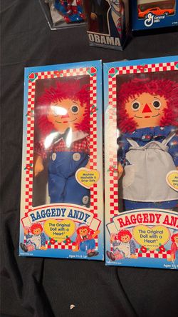 Raggedy Andy and Raggedy Ann Dolls in Box