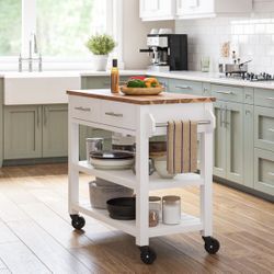 🛒 NEW Costco Kitchen / Craft Cart / Rolling Island – Acacia Wood Top 🛒