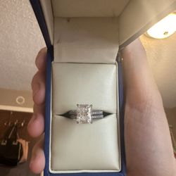 4 Carat Radiant Cut Moissanite Bridal Ring Set 
