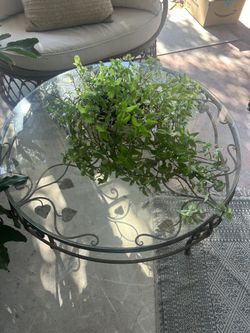 Patio Iron/glass coffee table