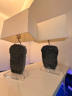 Luxury Natural Stone Table Lamps - Designer Set of 2