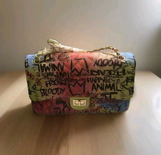 Caleesa Multicolor Graffiti Crossbody Bag