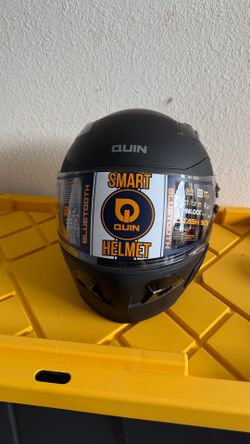 Quin Spitefire Vanta Matte Black Motorcycle Helmet Size L